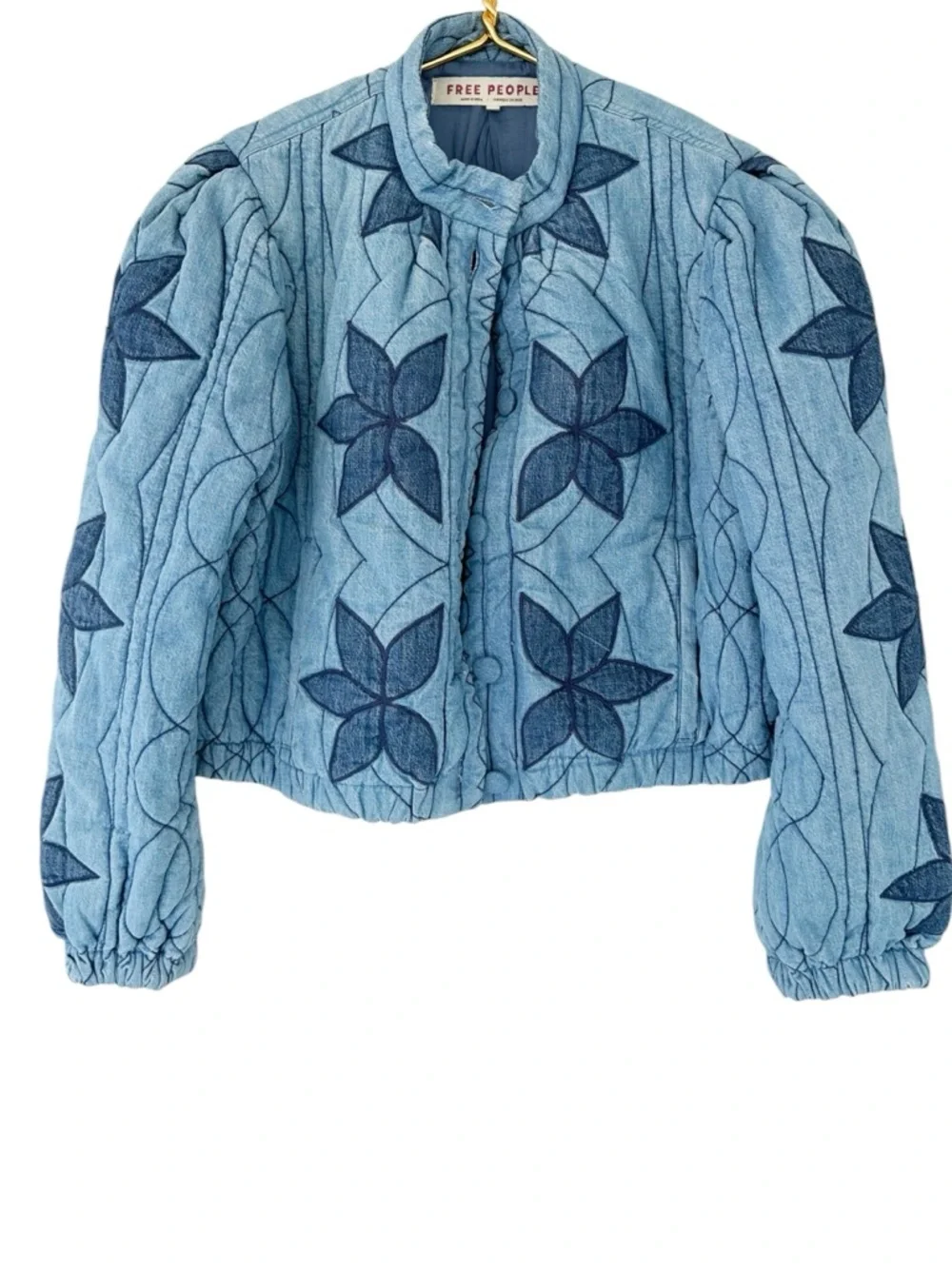Free People • Quinn Quilted Cotton Denim Jacket - Picture 11 of 15